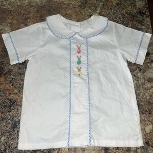 Boys Size 4 Smocked Boutique Easter Shirt Pastel Bunnies